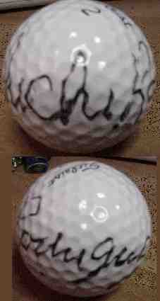 autographed golf ball golfer swing putter putt-band golfing